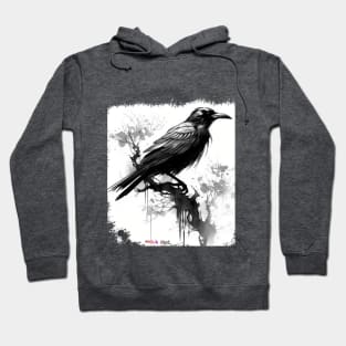 Wise Crow Dark Watercolor Hoodie